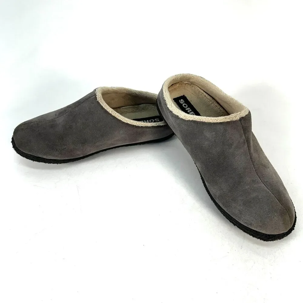 Sorel Kids Youth Size 3 Gray Falcon Ridge Sherpa Lined Slippers